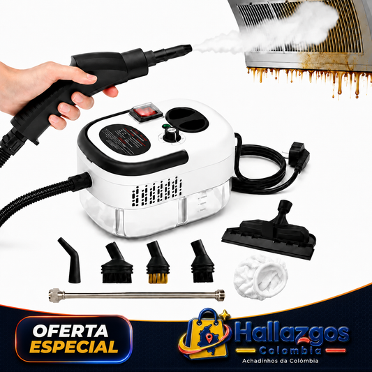 Limpiador Vapor Eléctrico Presurizado Multiusos con 9 Accesorios – Oferta Especial 50% OFF 🎁